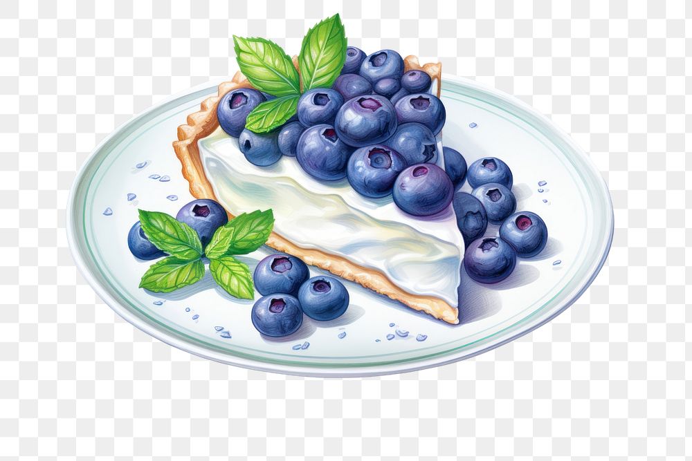 Blueberry fruit plate plant. AI generated Image by rawpixel.