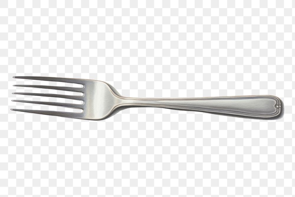 PNG Fork white background silverware tableware, digital paint illustration. AI generated image