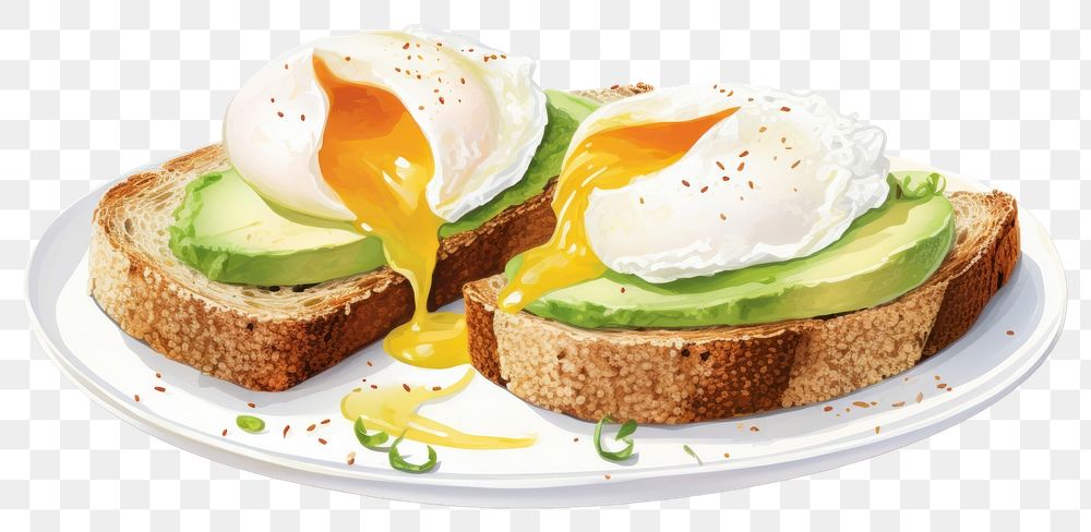 PNG Plate egg avocado food. AI generated Image by rawpixel.