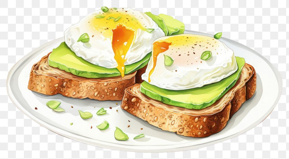 PNG Egg avocado plate food. AI generated Image by rawpixel.