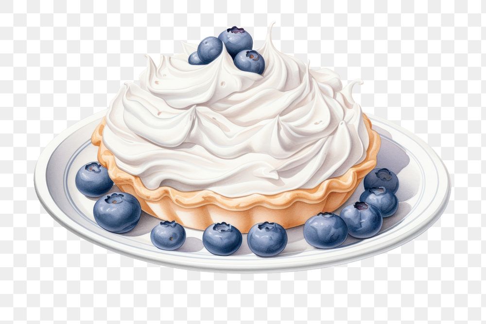 Blueberry dessert cream fruit. AI generated Image by rawpixel.