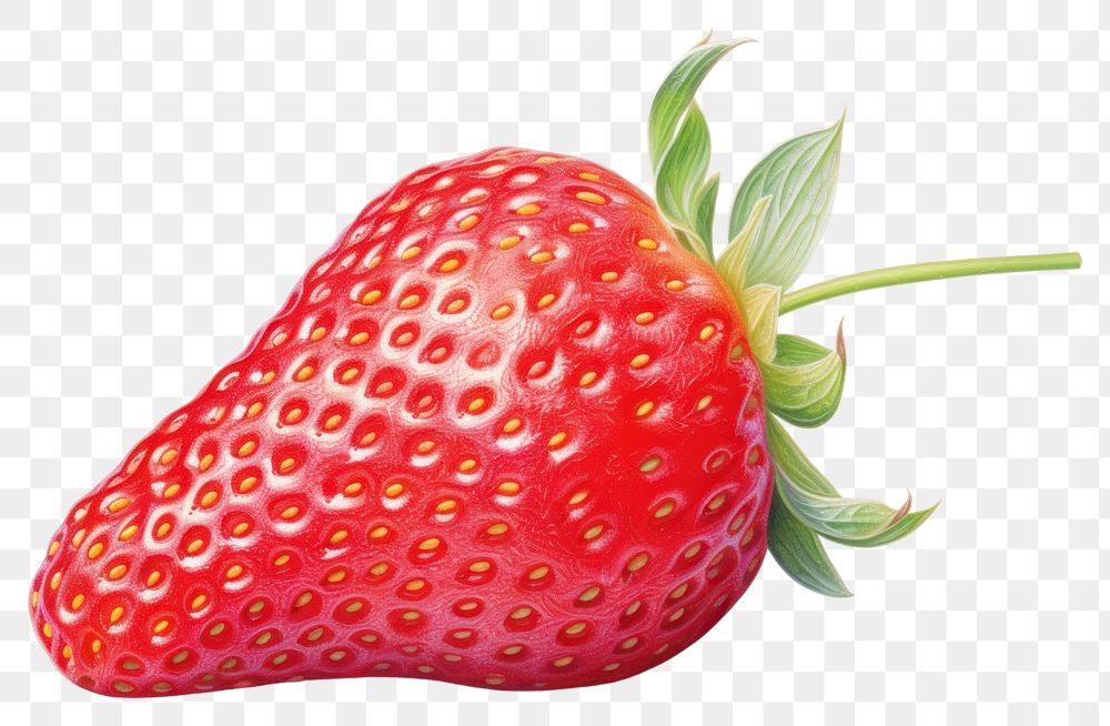 PNG Strawberry fruit plant food, digital paint illustration. AI generated image