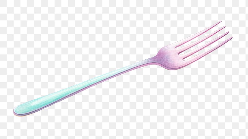 PNG Fork spoon white background silverware, digital paint illustration. AI generated image