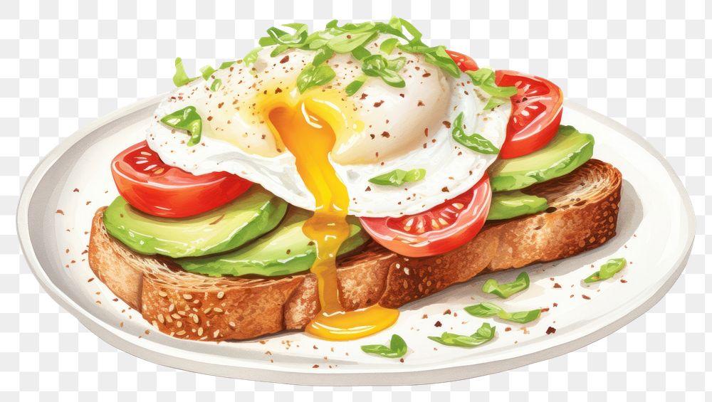 PNG Egg avocado tomato salad. AI generated Image by rawpixel.