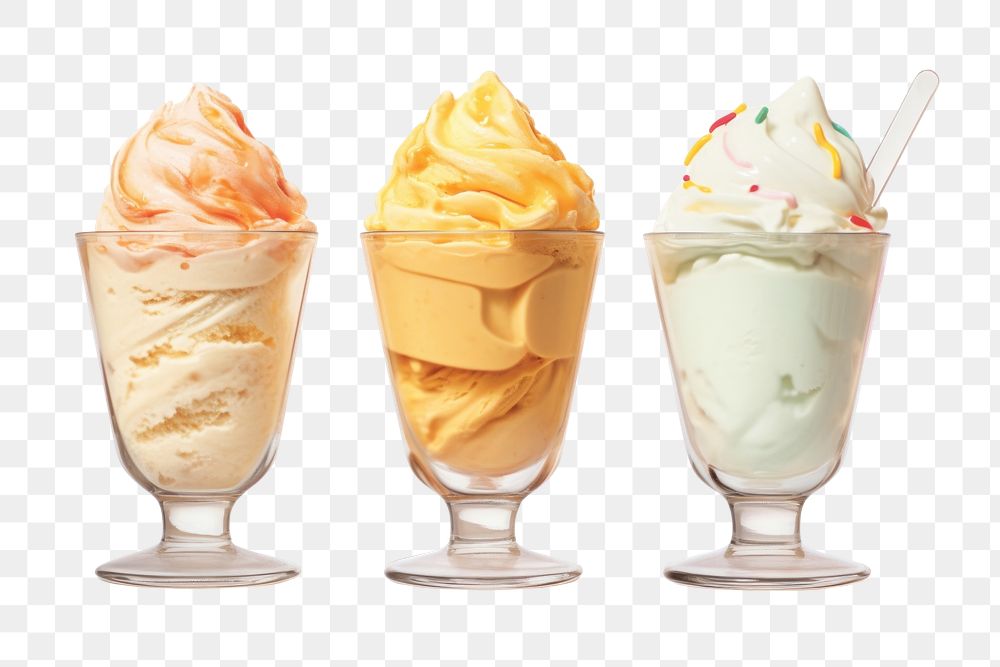 PNG Cream dessert vanilla glass, digital paint illustration. AI generated image
