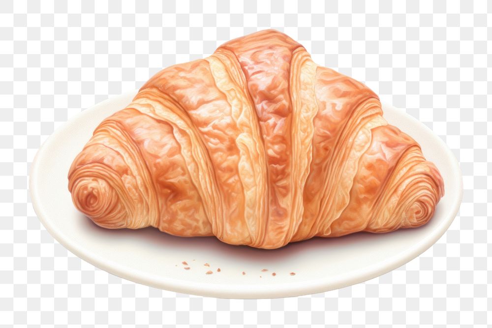 Croissant plate food viennoiserie. 