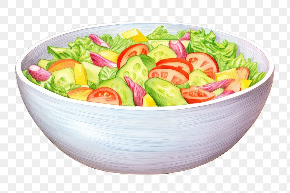 PNG Food bowl vegetable salad. AI generated Image by rawpixel.