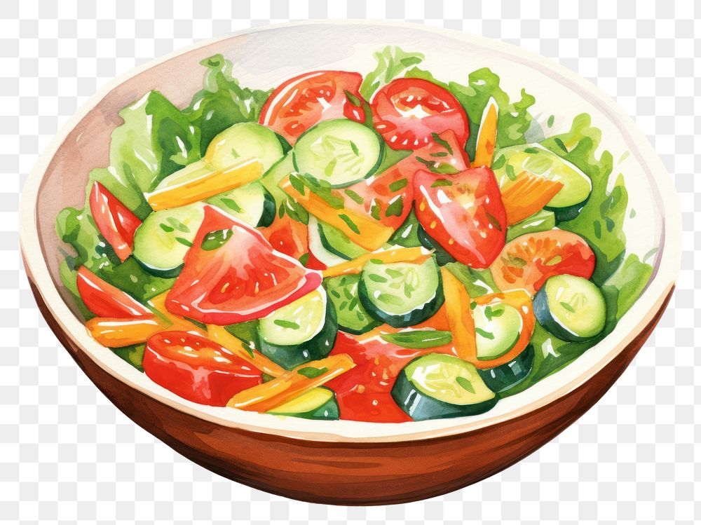 PNG Bowl vegetable salad plate transparent background