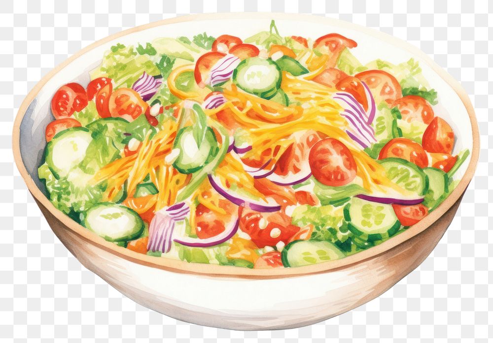 PNG Salad bowl vegetable plate transparent background
