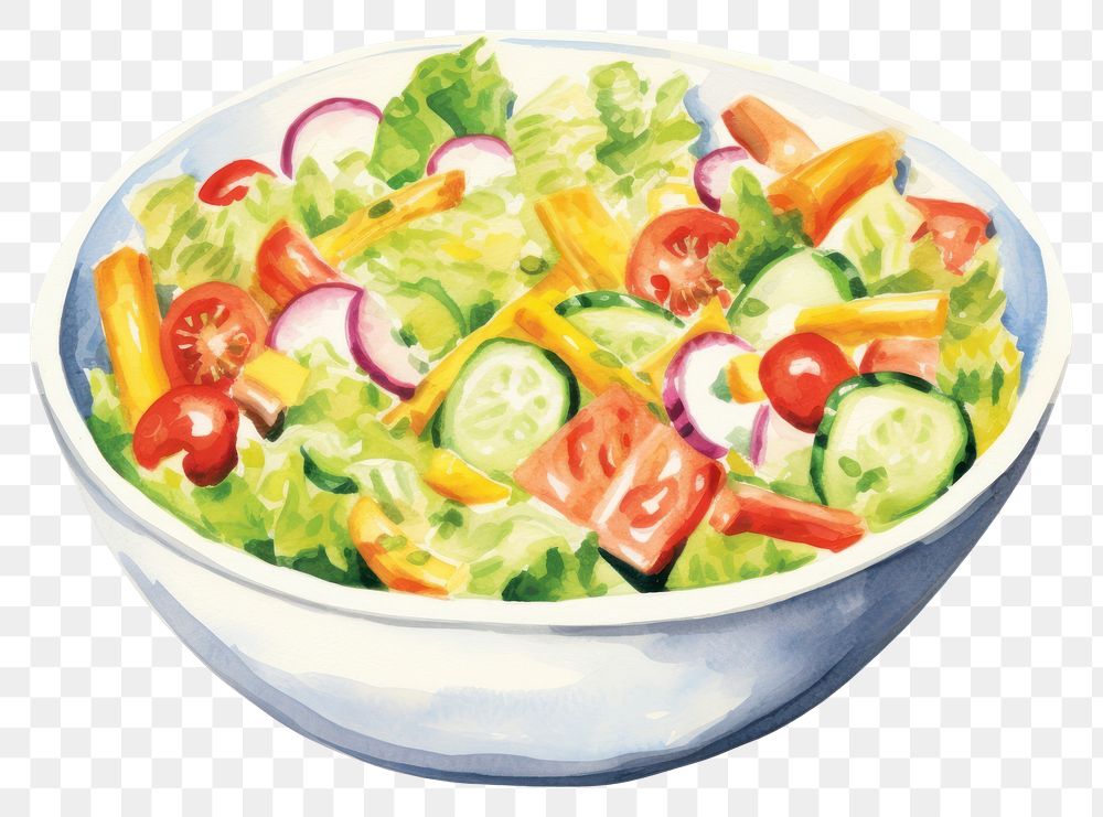 PNG Salad vegetable plate food transparent background