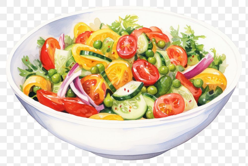 PNG Salad vegetable plate food transparent background