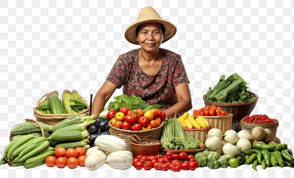 PNG Vegetable selling farmer market. 