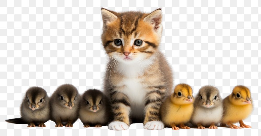 PNG Kitten duckling animal mammal transparent background