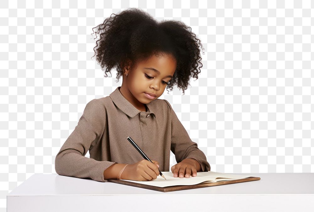 PNG Writing reading student child. AI generated Image by rawpixel.