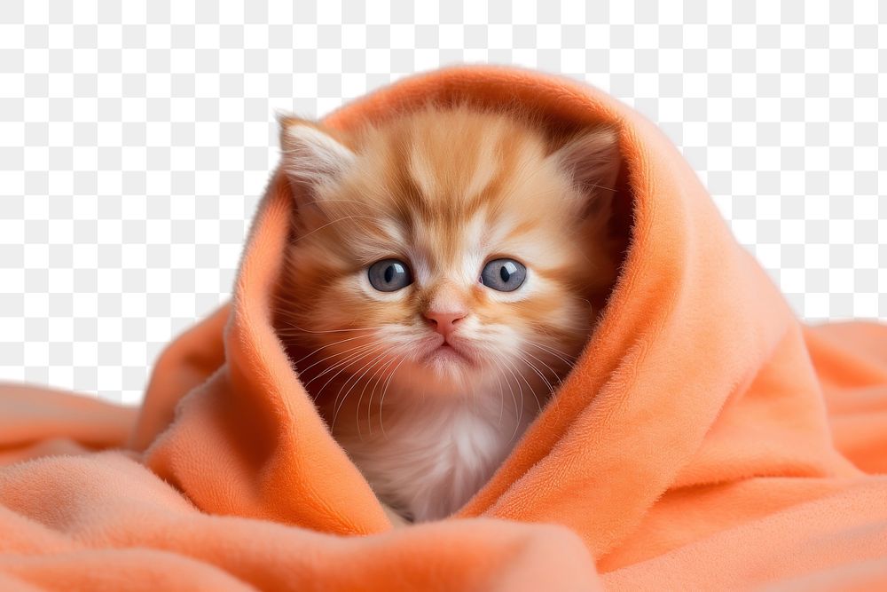 PNG Blanket mammal kitten animal. AI generated Image by rawpixel.