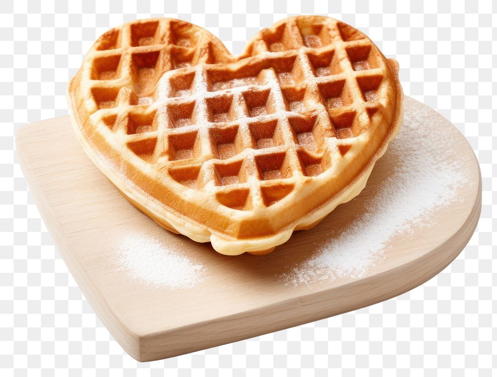 PNG Dessert waffle shape heart. AI generated Image by rawpixel.