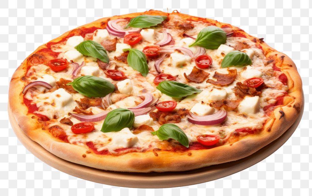 PNG  Italian pizza food white background mozzarella. AI generated Image by rawpixel.