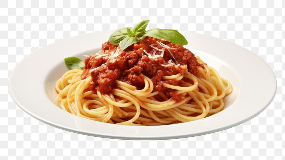 PNG  Italian Spaghetti dish spaghetti pasta plate. AI generated Image by rawpixel.