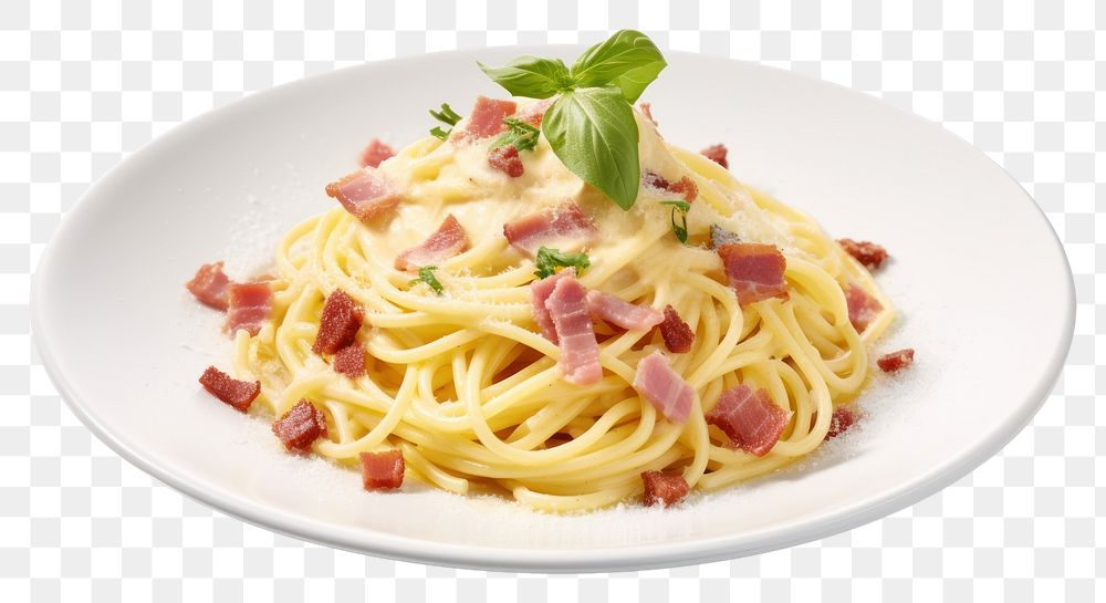 PNG  Spaghetti food carbonara pasta. AI generated Image by rawpixel.