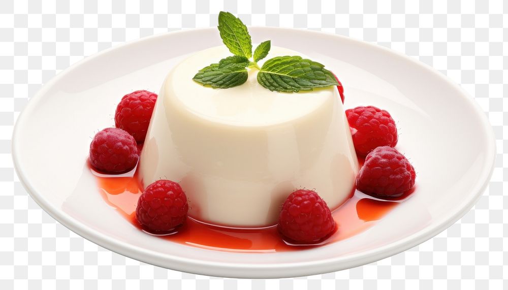 PNG Panna cotta raspberry dessert fruit. AI generated Image by rawpixel.