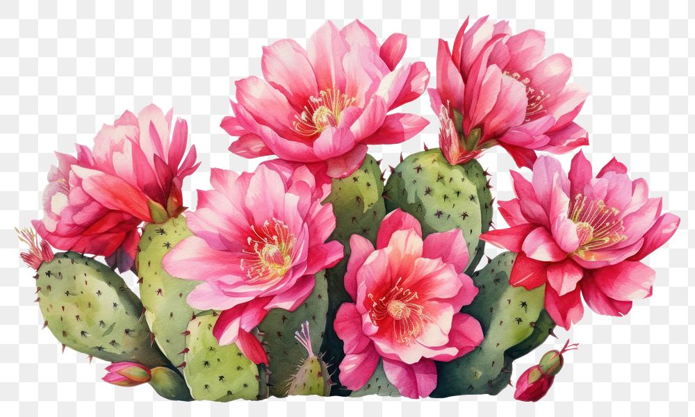 PNG Cactus flower plant petal. AI generated Image by rawpixel.