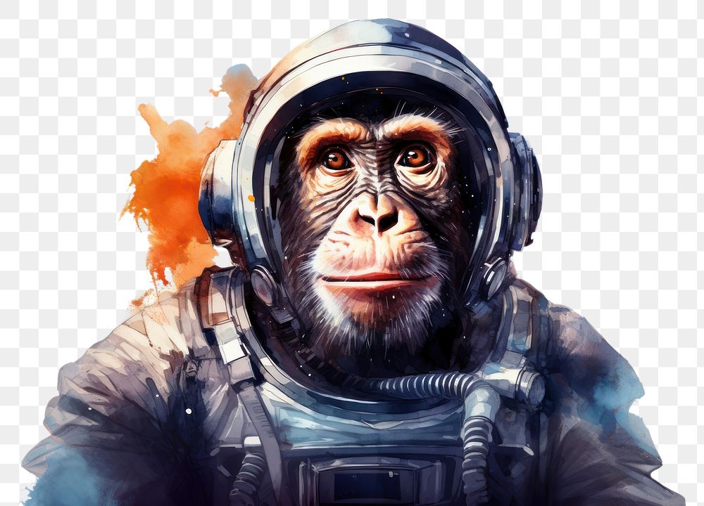 PNG Ape astronaut monkey animal. AI generated Image by rawpixel.