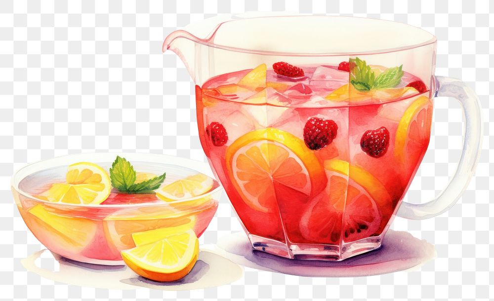 PNG Fruit cocktail lemonade drink. AI generated Image by rawpixel.