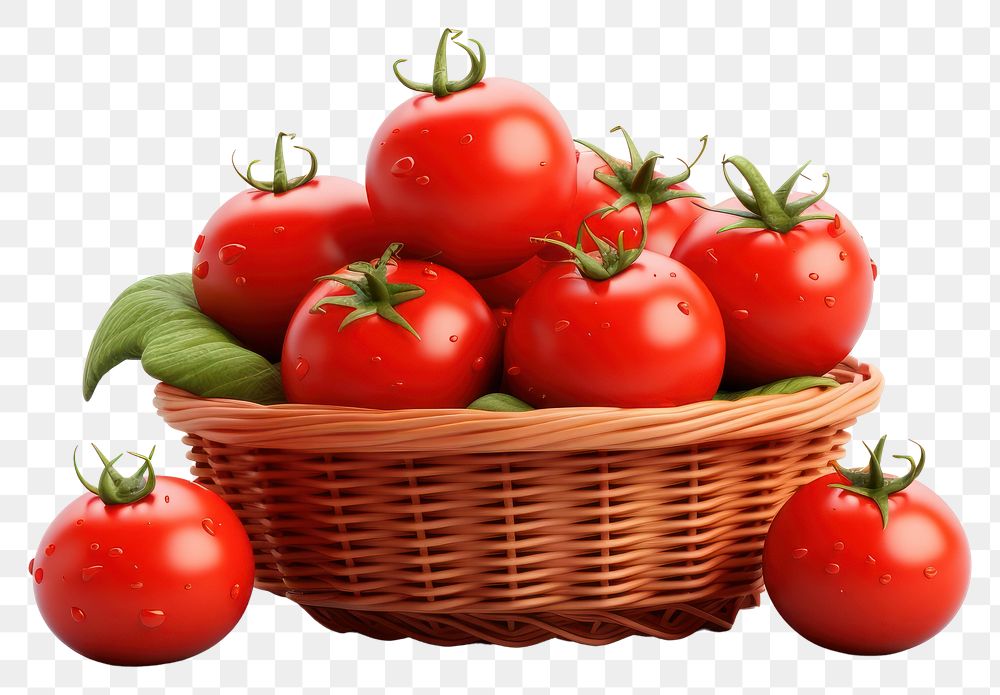 PNG Tomato basket vegetable fruit. 