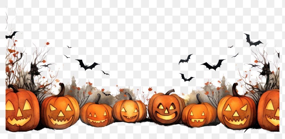 PNG Halloween pumpkin anthropomorphic jack-o'-lantern