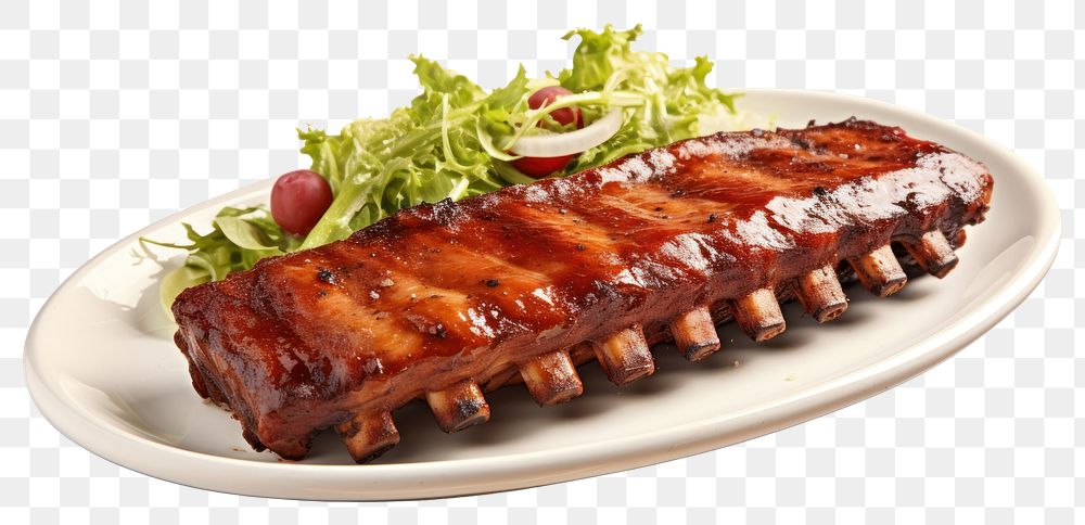 PNG Food ribs barbecue meat. AI generated Image by rawpixel.
