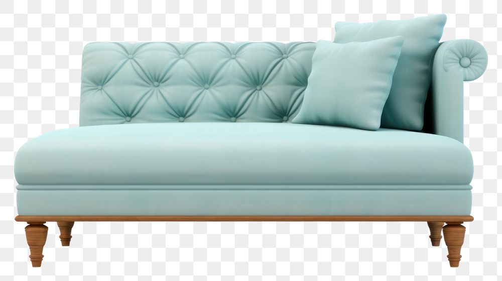 PNG Daybed sofa furniture cushion white background. AI generated Image by rawpixel.
