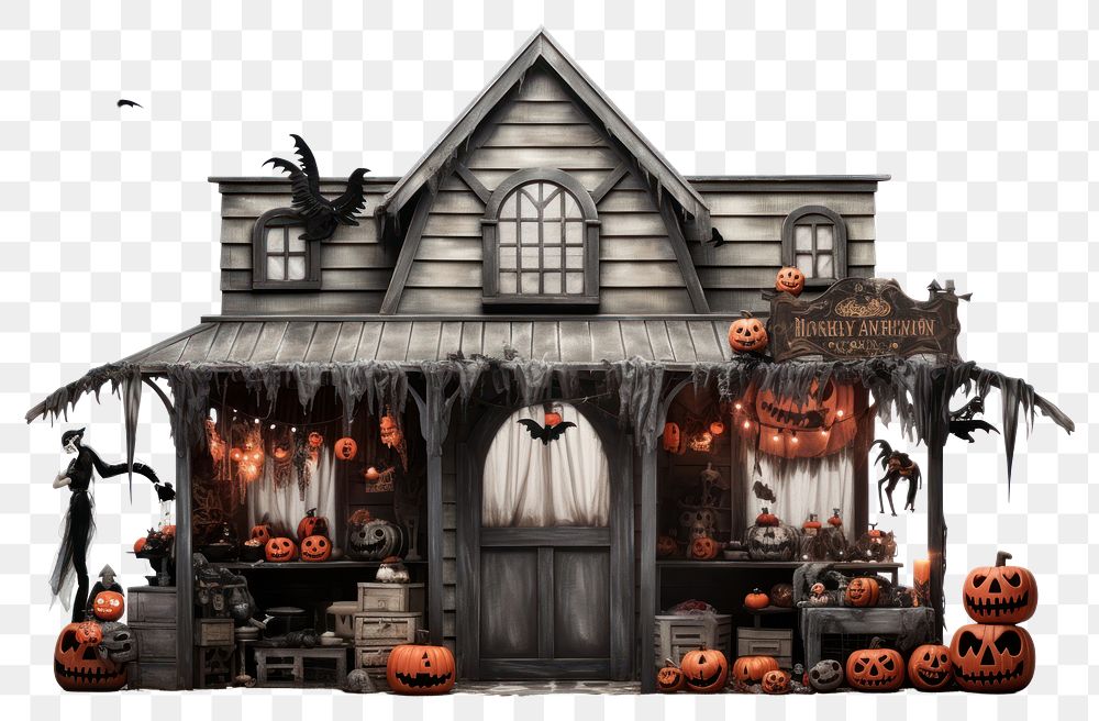 PNG Halloween architecture building pumpkin. AI generated Image by rawpixel.