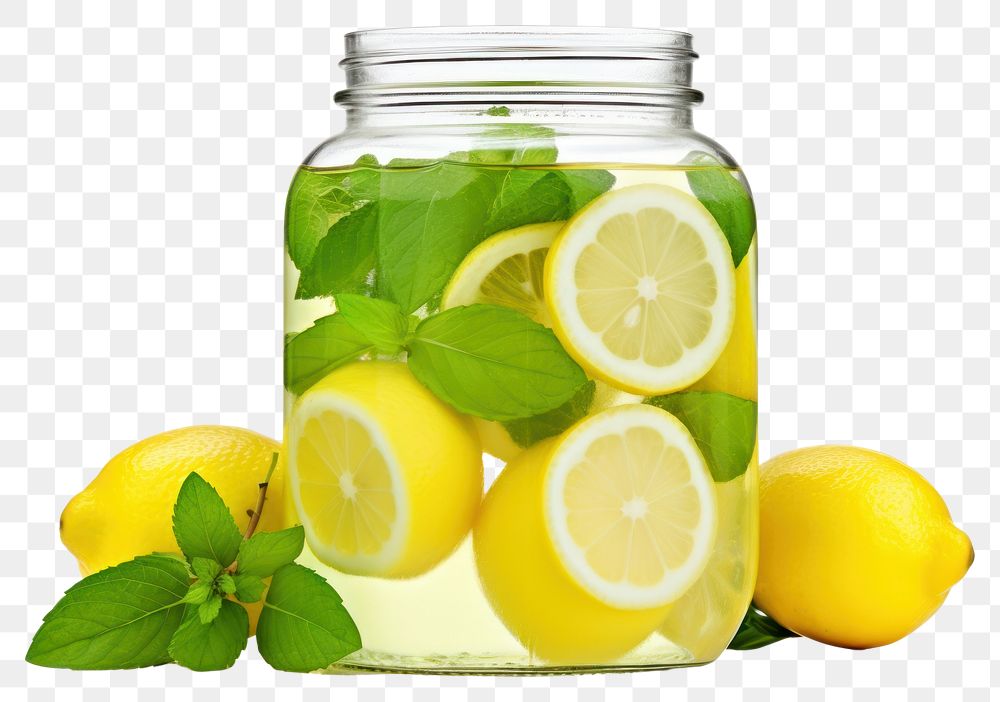 PNG Lemonade jar fruit drink plant. AI generated Image by rawpixel.