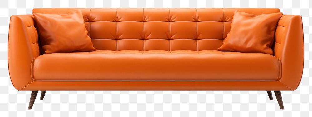 PNG Modern sofa furniture cushion white background. AI generated Image by rawpixel.