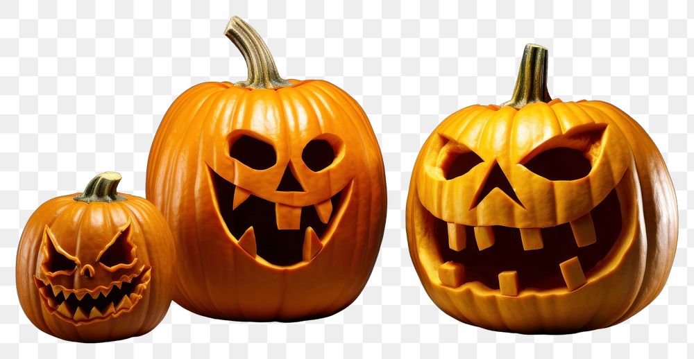 PNG Halloween pumpkin anthropomorphic jack-o'-lantern. 