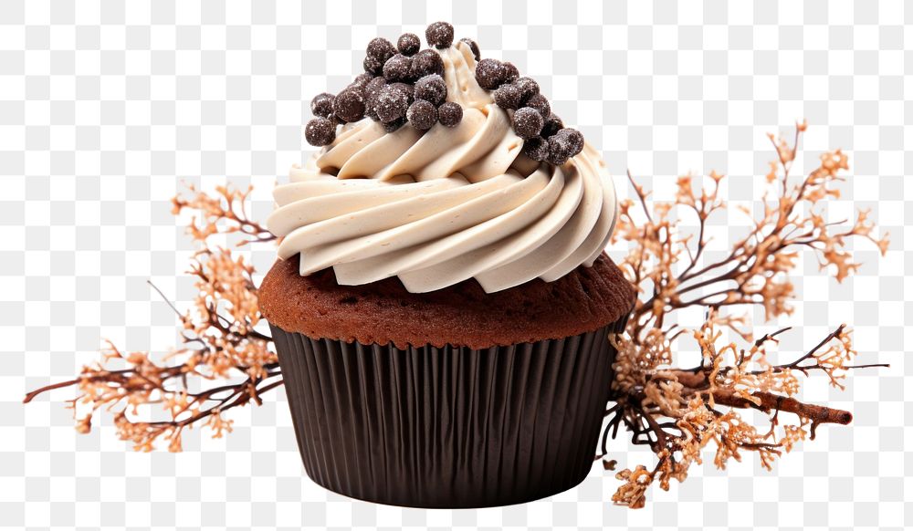 PNG Fall season cupcake dessert muffin icing. AI generated Image by rawpixel.