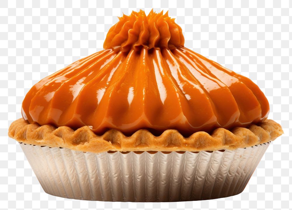 PNG Pumpkin pie dessert cupcake icing. AI generated Image by rawpixel.