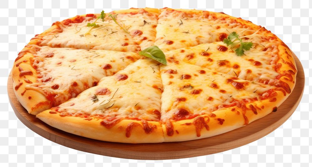 PNG Cheesy pizza food white background mozzarella. AI generated Image by rawpixel.