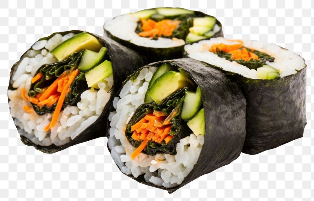 PNG Gimbap sushi food rice. AI generated Image by rawpixel.