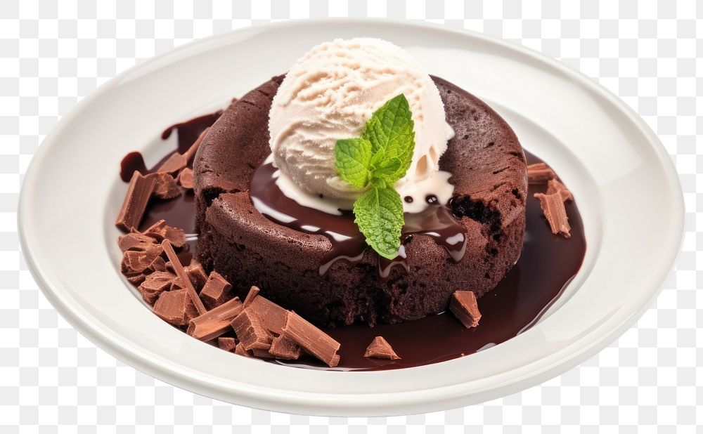 PNG Chocolate dessert sundae cream. AI generated Image by rawpixel.