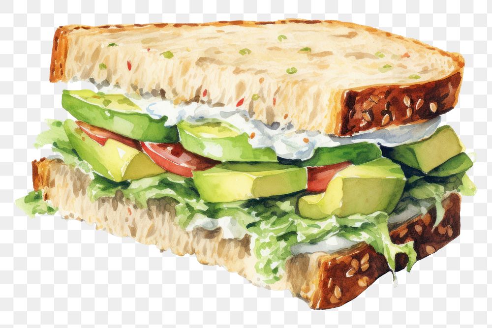 PNG Sandwich food avocado bread. AI generated Image by rawpixel.