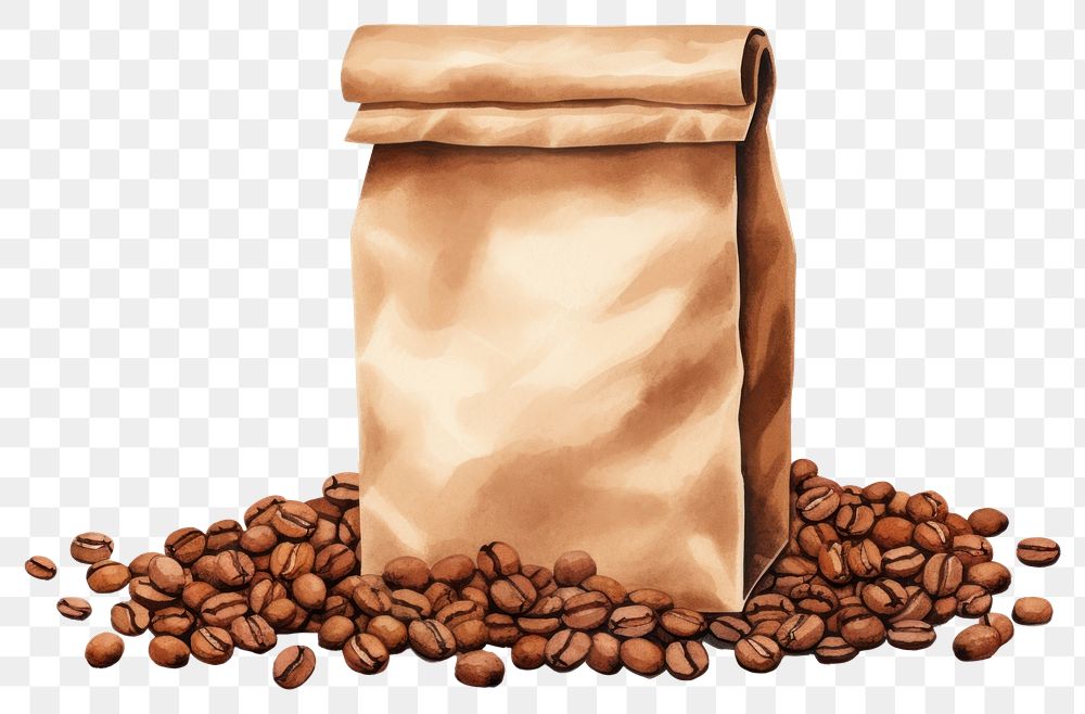 PNG Coffee paper brown bag. AI generated Image by rawpixel.