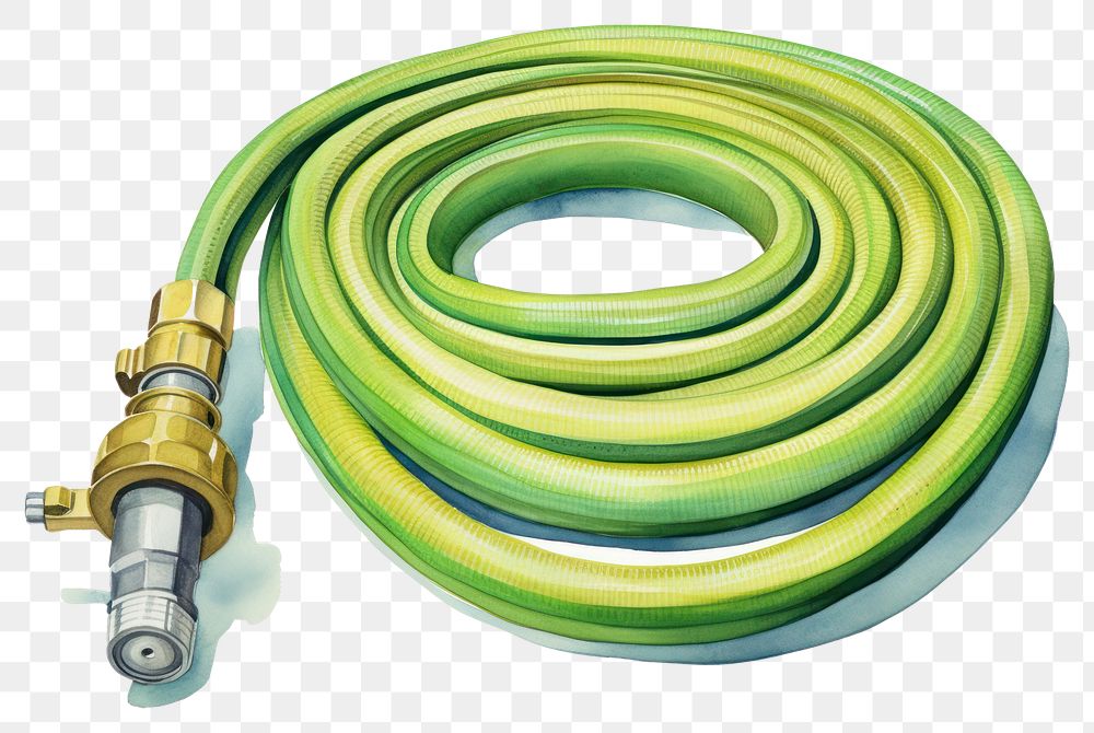 PNG Hose transparent background garden hose yellow. AI generated Image by rawpixel.