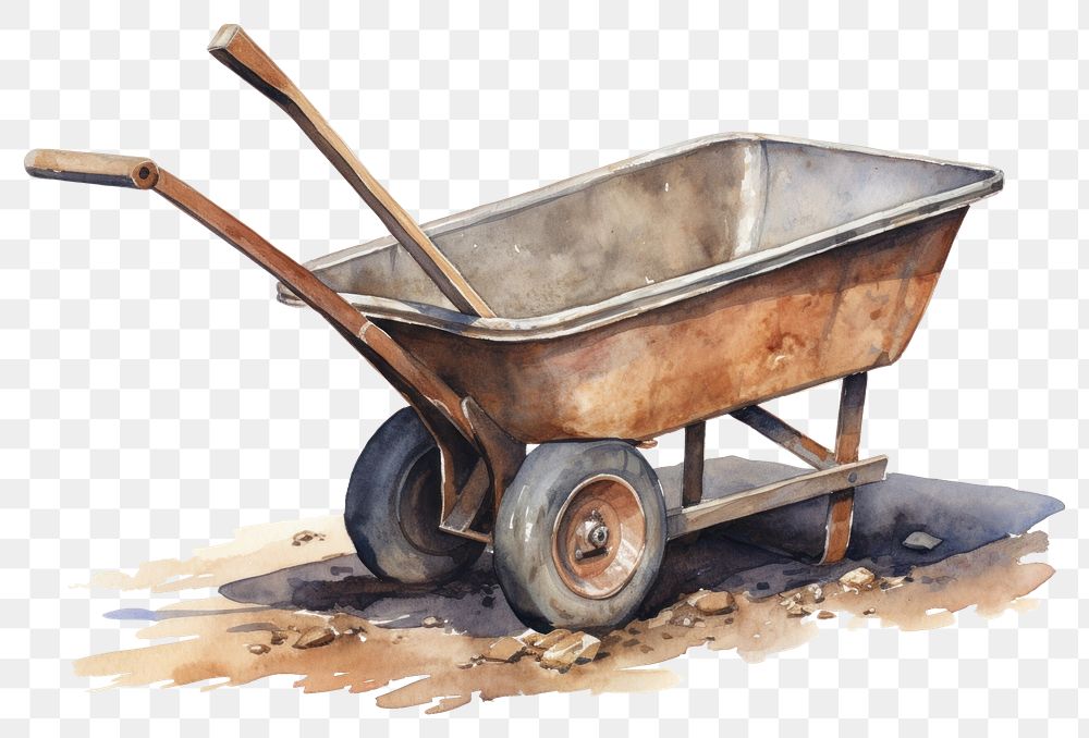 PNG Wheelbarrow vehicle transparent background transportation. AI generated Image by rawpixel.