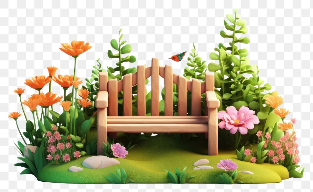 PNG Garden furniture outdoors flower. AI generated Image by rawpixel.
