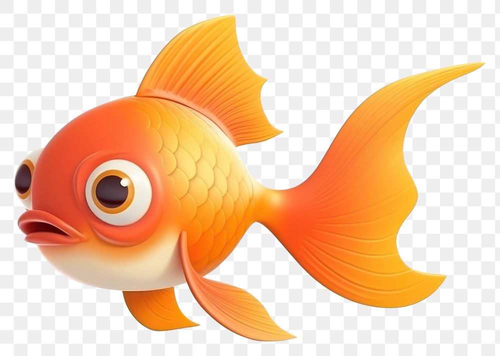 PNG Goldfish cartoon animal white background. AI generated Image by rawpixel.