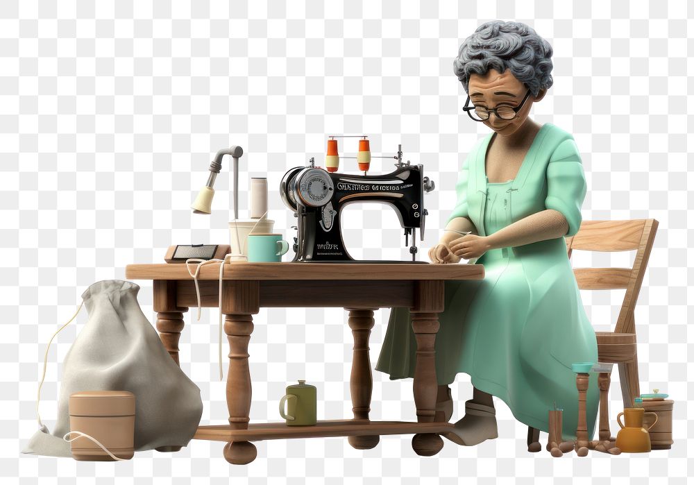 PNG Cartoon machine sewing adult. 