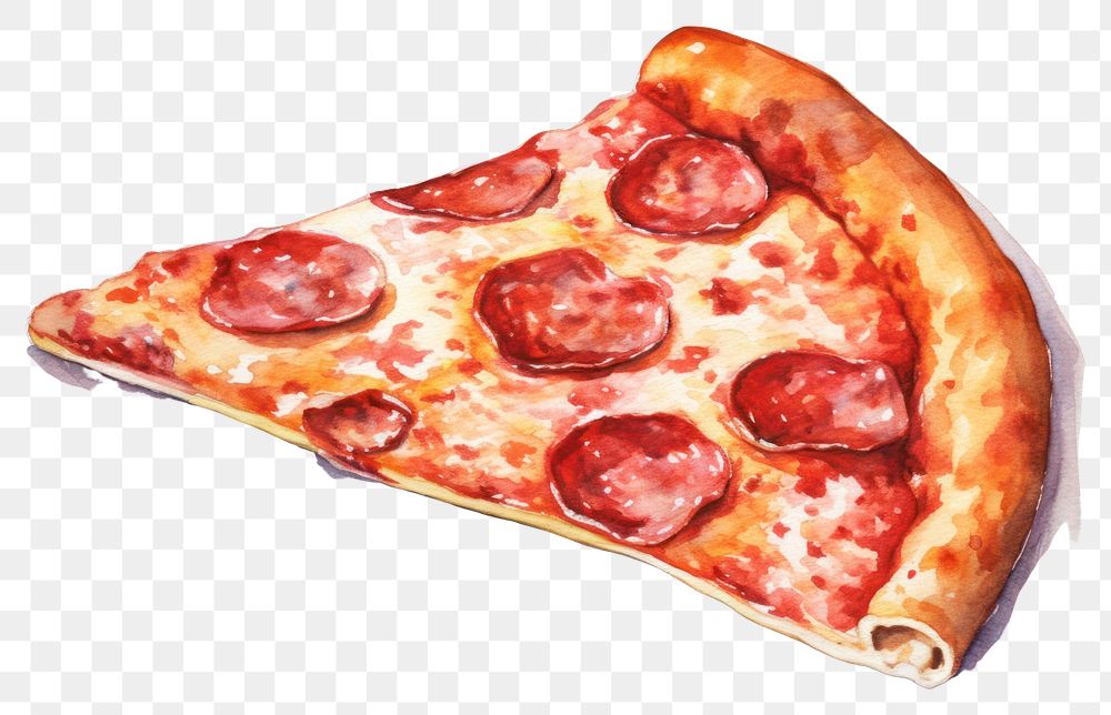 PNG Pepperoni pizza food white background. AI generated Image by rawpixel.