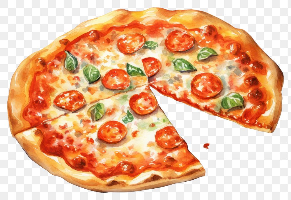 PNG Pizza food mozzarella vegetable. AI generated Image by rawpixel.