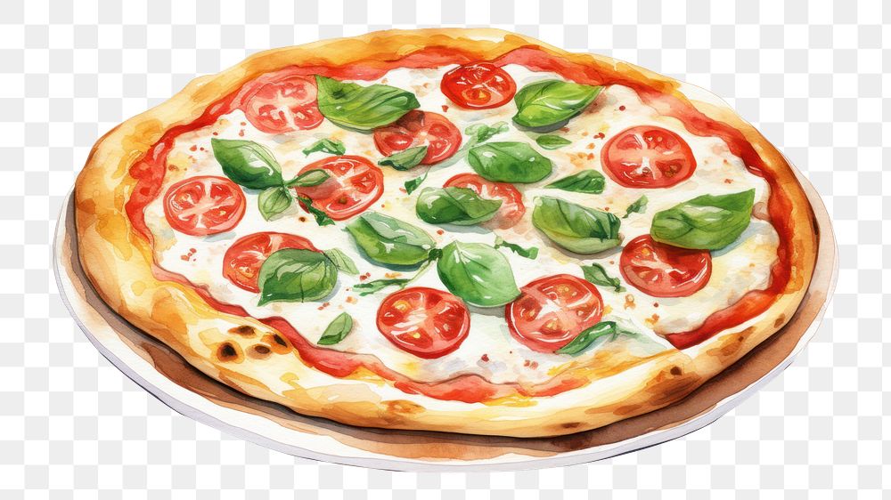 PNG Pizza food white background mozzarella. AI generated Image by rawpixel.